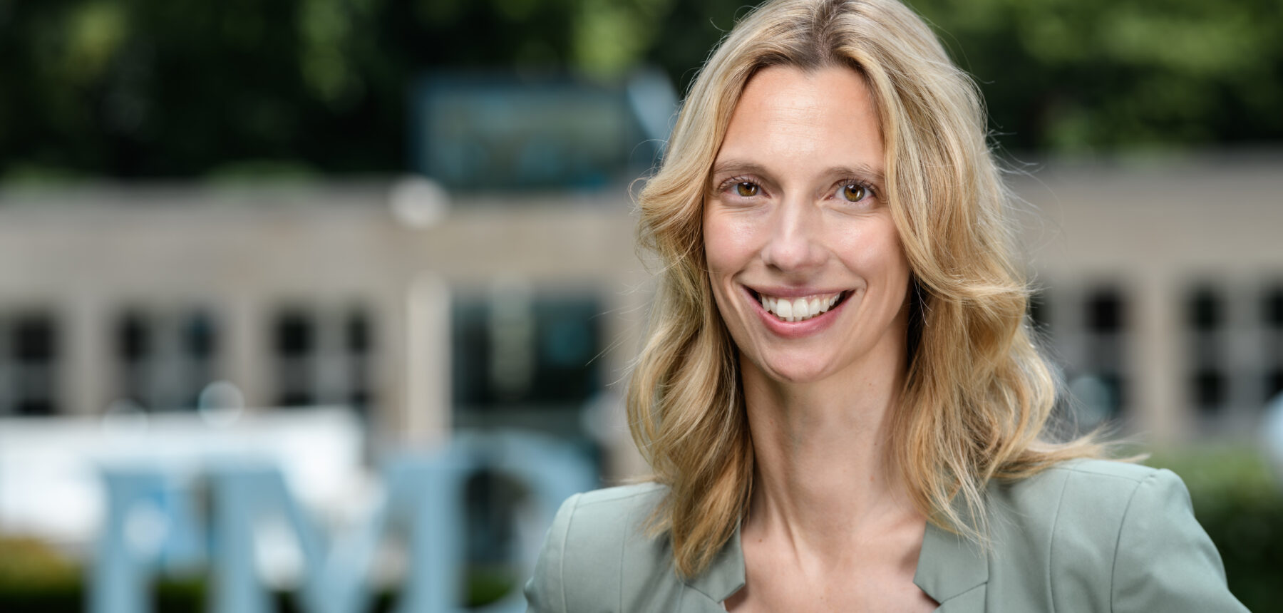 Julia Binder, Professor of Sustainable Innovation and Business Transformation. IMD Campus, Lausanne, 19th June 2023.